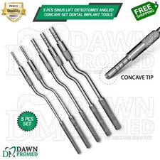 5 Pcs CONCAVE Sinus Lift Osteotomes Set Angled Dental Instrument German Grade