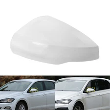 For VW Polo MK6 2017+ Left Side Wing Door Mirror Cover Gloss White 2G08575379B9