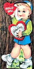 Vintage Valentine Card “I’d Like To Hold You, Valentine” Made In USA