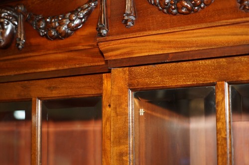 MONUMENTAL 2.4 METER TALL ANTIQUE VICTORIAN MAHOGANY GLAZED LIBRARY BOOKCASE - Picture 11 of 24