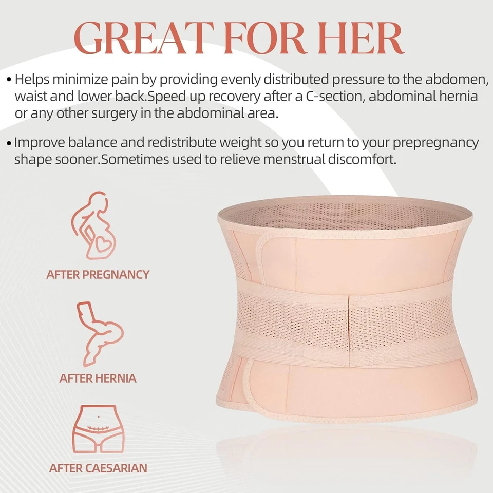 Abdominal Binder Postpartum Recovery Post Surgery C-Section Compression Belt 2XL - Image 4 of 4