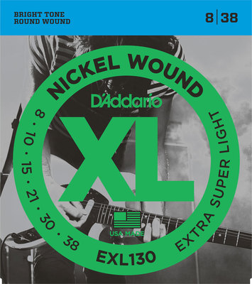 D'Addario EXL130 Nickel Wound Electric Guitar Strings ex super lite gauges 8-38