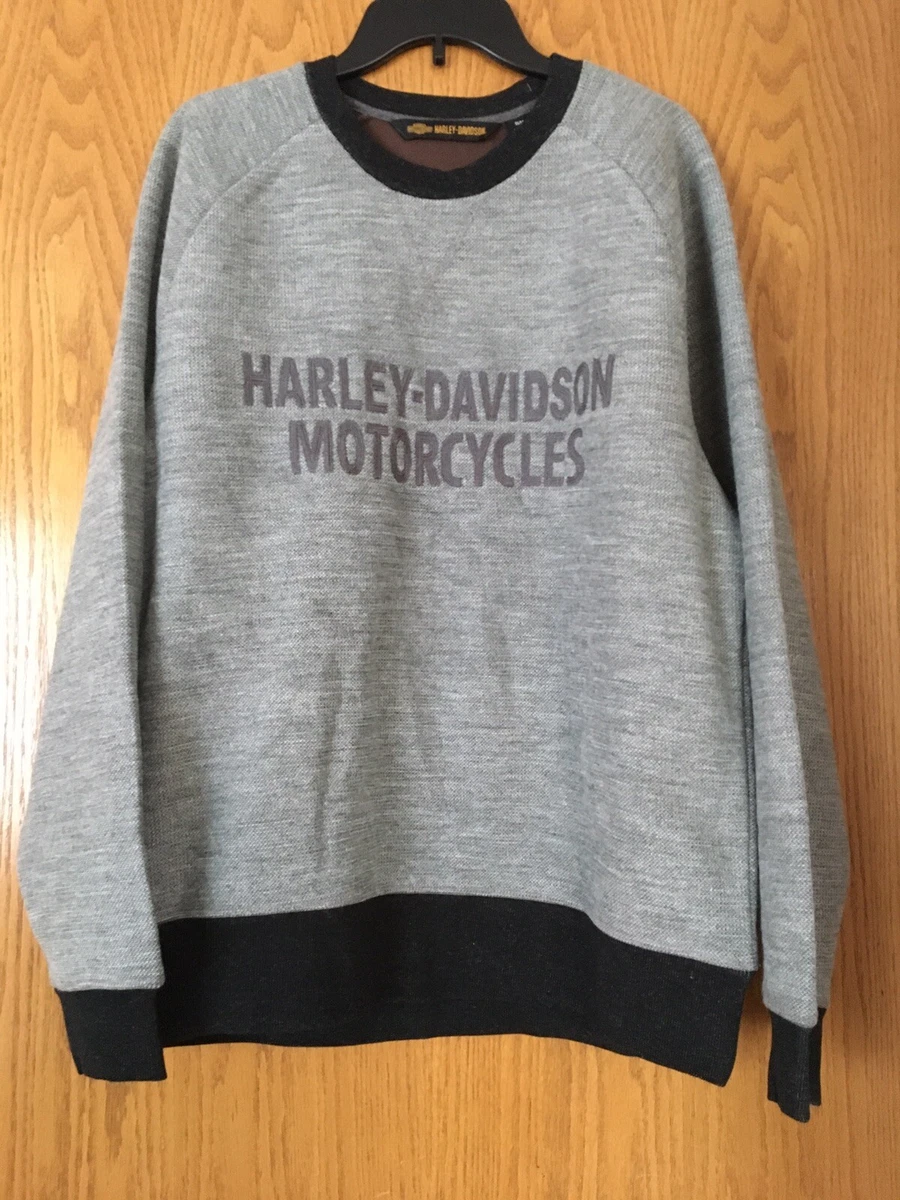 HARLEY DAVIDSON Chain Stitch Sweater Men s Size L Slim Gray 96126 20VM
