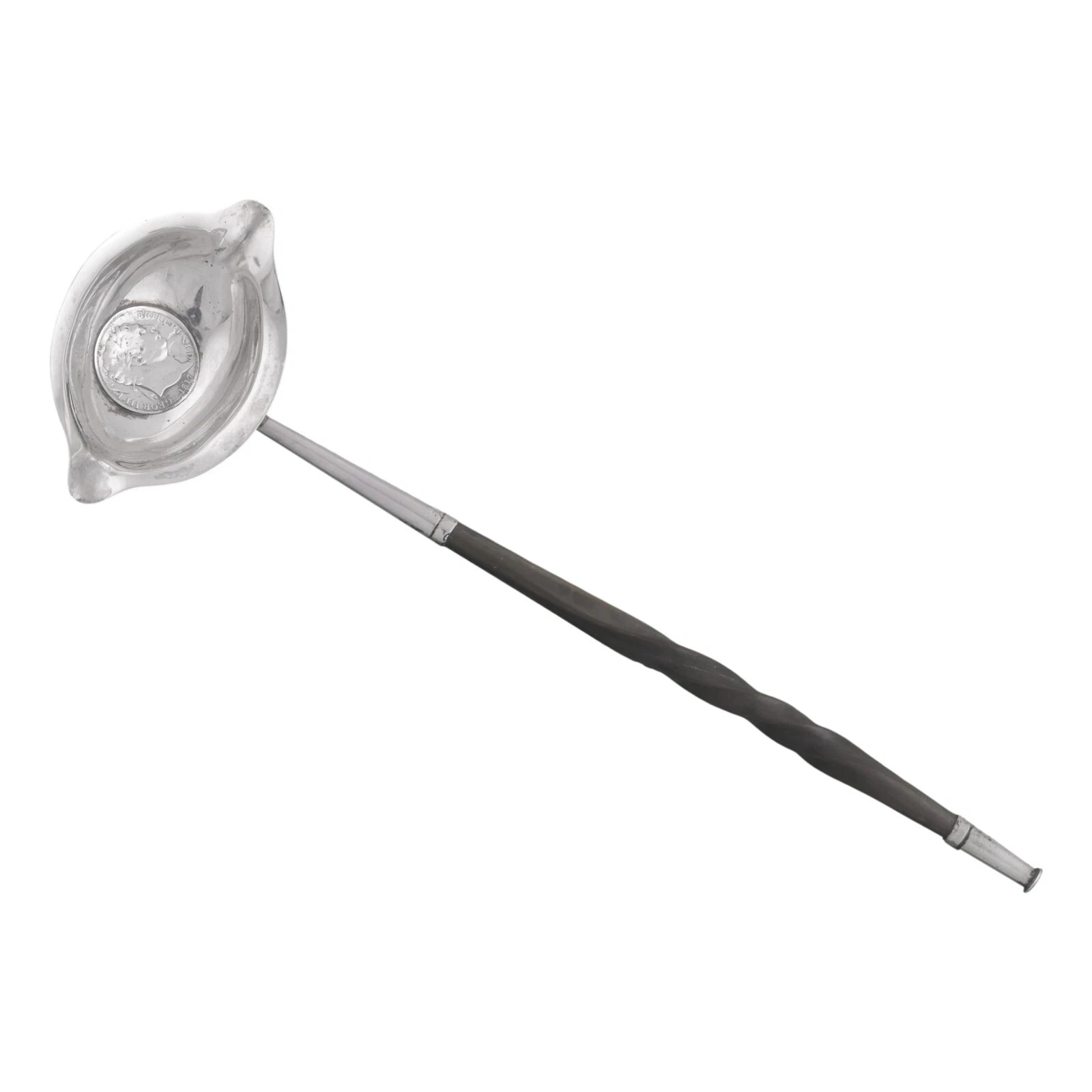 ANTIQUE - Unusual Sterling Silver Sauce / Toddy Ladle - George III 1817 Shilling