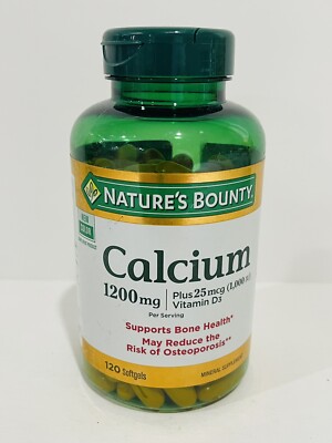 Nature's Bounty 1200mg Calcium & 1000IU Vitamin D3, 120 Rapid Release 09/2026