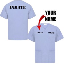 Prisoner Uniform Top Jail Inmate Prison Convict Hi Quality Custom Printed Name