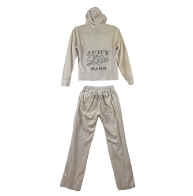Juicy Couture Velour vintage Cream tracksuit outfit size L/XL