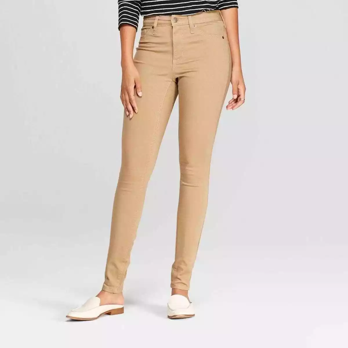 So High Rise Tan Khaki Jeggings Skinny Pants