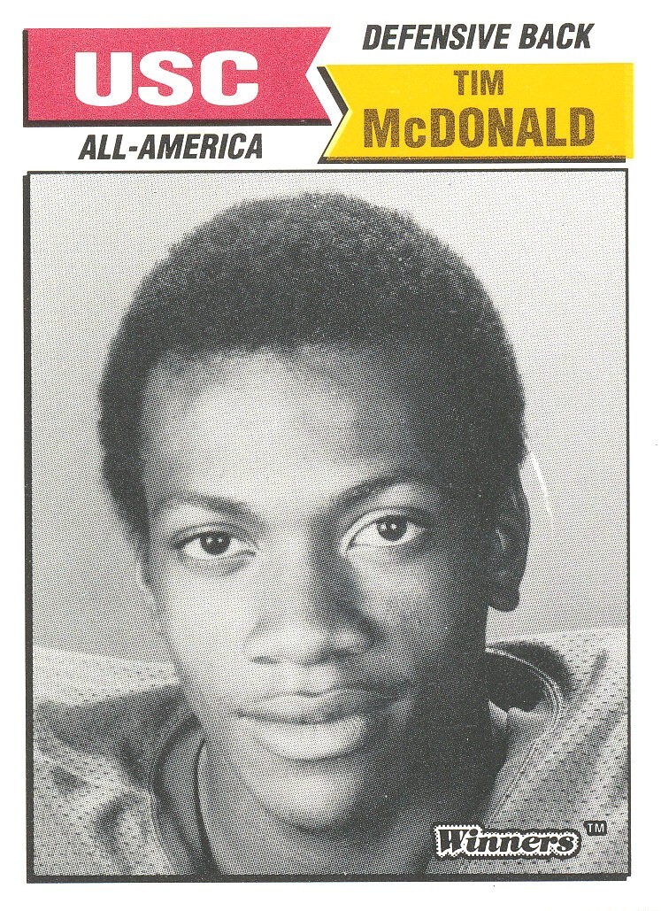 1988 WINNERS Tim McDonald XRC 49ERS CARDINALS USC Trojans