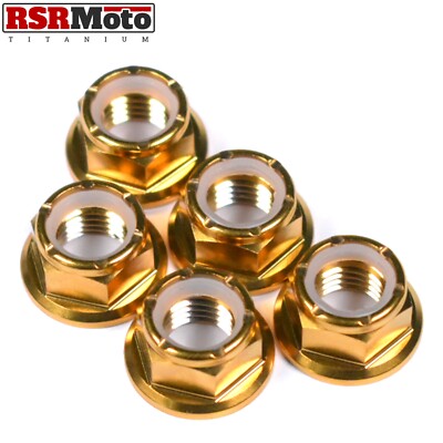 Yamaha R6 Titan Nyloc selbstsichernde Kettenradmuttern, 1999-2002, gold