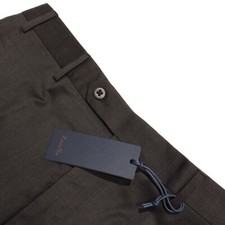 Zanella NWT Dress Pants Size 34 US Devon In Solid Brown 100 Wool