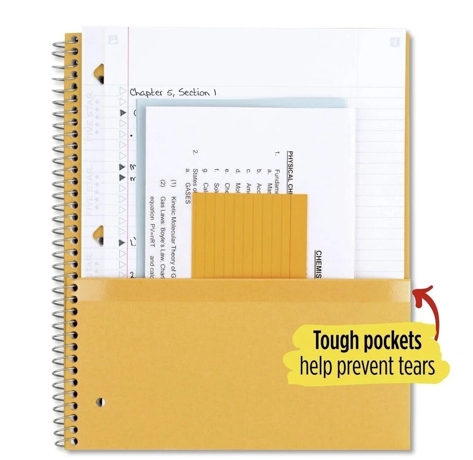 Five Star Wirebound College Ruled Notebook 3 Subject 150 Pages. Green Blck Color Foto 2 de 4