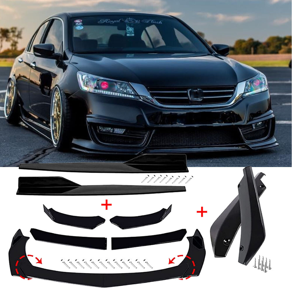 Coupe Sedan Car Front Bumper Lip Spoiler Splitter Body Kit Blk For HONDA ACCORD