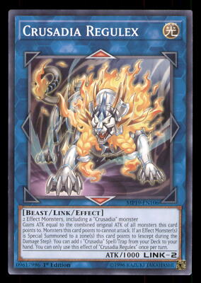 Yugioh Crusadia Regulex #MP19-EN106 2019 Gold Sarcophagus Tin Mega Pack LP