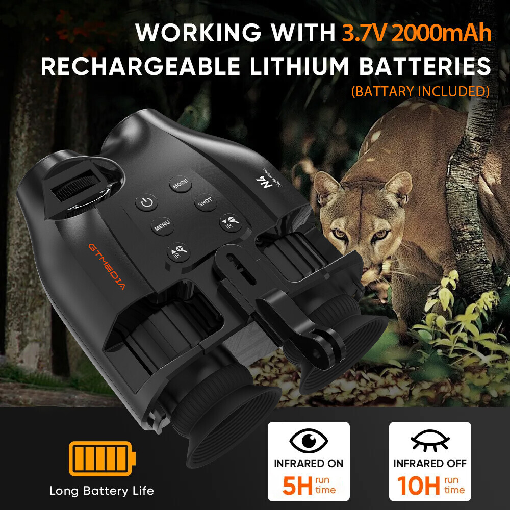 Head Mounted Night Vision Goggles Rechargeable Hand Free Night Vision Binoculars