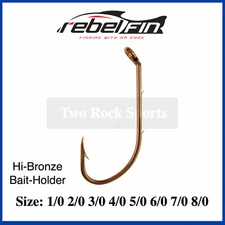 rebelFIN Baitholder BAIT HOOKS - Hi-Bronze - 1/0 2/0 3/0 4/0 5/0 6/0 7/0 8/0