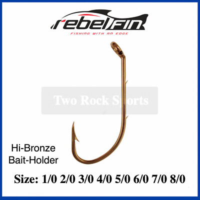 rebelFIN Baitholder BAIT HOOKS - Hi-Bronze - 1/0 2/0 3/0 4/0 5/0 6/0 7/0 8/0