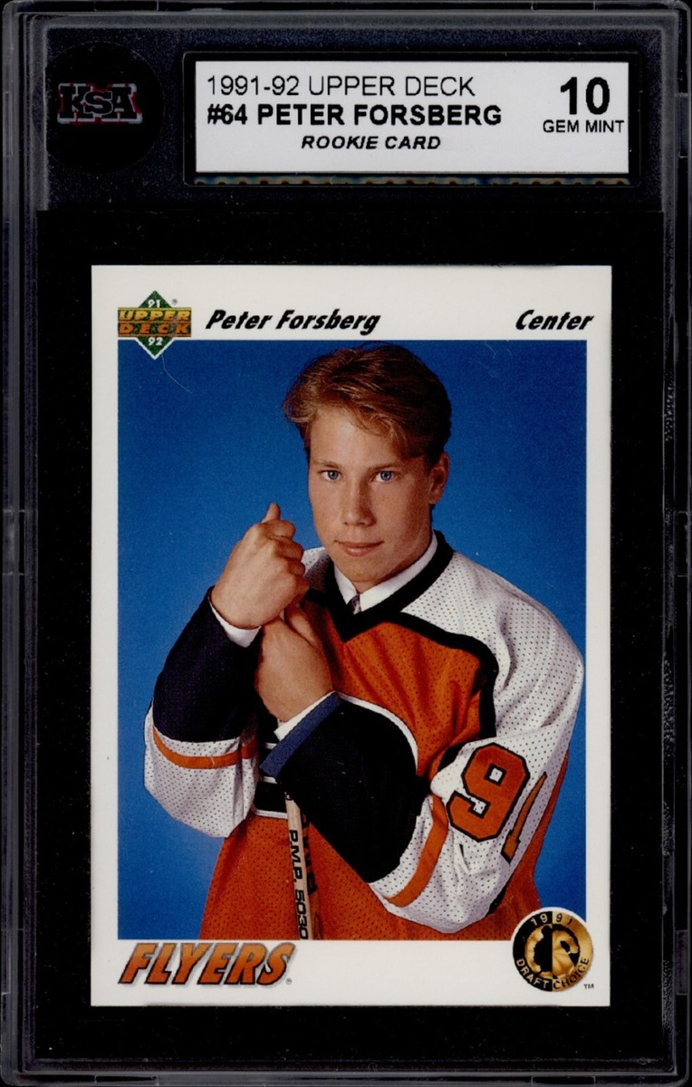 1991-92 UPPER DECK #64 PETER FORSBERG ROOKIE CARD KSA 10 GEM MINT