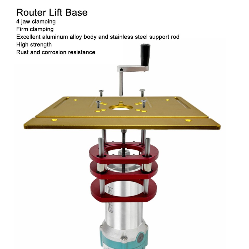 Router Lift Base Aluminum Alloy 4 Jaw Clamping Router Table Lifting ...