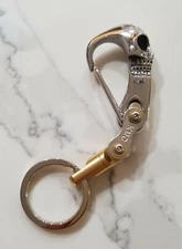 Stainless Steel Skull Carabiner, Snap Spring Hook Clip, EDC Keychain, Key Ring