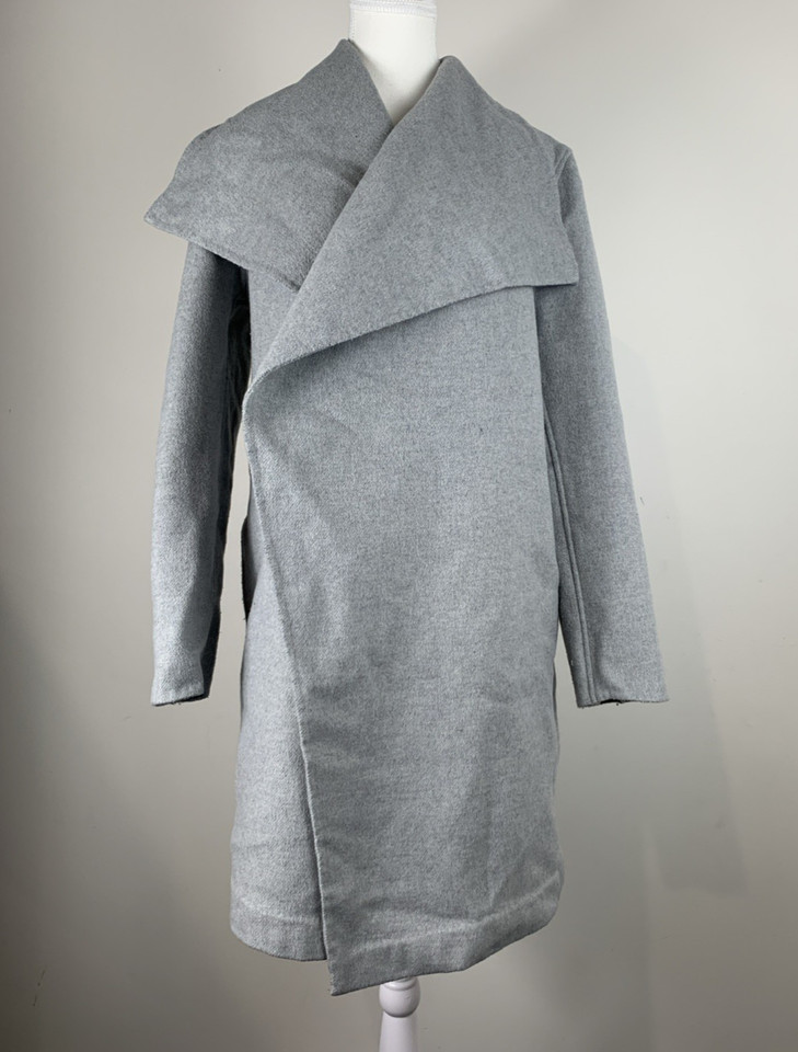 Basque Ladies Grey Coat Jacket Size 12 Wool Blend