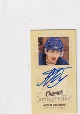 09/10 UD CHAMP'S ARTEM ANISIMOV SIGNATURES RC ROOKIE AUTOGRAPH AUTO
