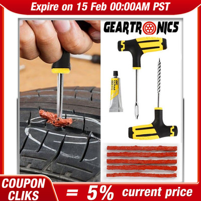 Car Tubeless Tyre Tire Puncture Repair Plug Repair Kit Needle Patch Fix Tool Wvj