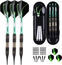 Soft tip Darts Set 18/20 Grams - Professional Plastic Tip 18g-GREEN 
