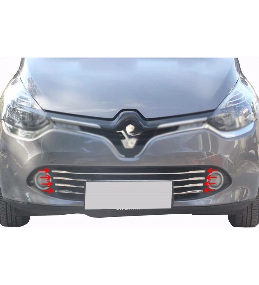 Juego de molduras de parachoques delantero cromado para Renault Clio 4 HB 2013-2016 6 piezas Foto 2 de 4