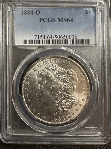 1884 O PCGS MS64 Morgan Silver Dollar BLAST WHITE GEM