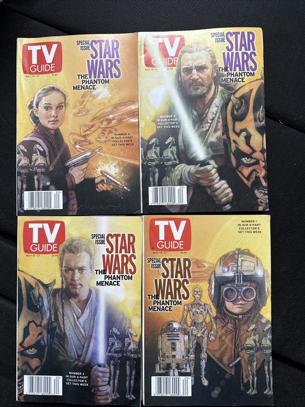 TV GUIDE STAR WARS EPISODE 1, SET OF FOUR MAY 15-21, 1999