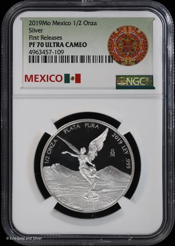 2019-Mo Mexico 1/2 oz Silver Libertad Onza NGC PF 70 First Releases Ultra Cameo