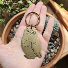 Vintage Russ Brass Owl Keychain
