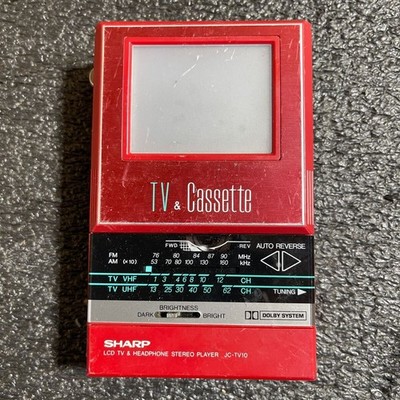 JUNK SHARP JC-TV10 LCD TV Stereo Cassette Player AM/FM Vintage Japan ROT