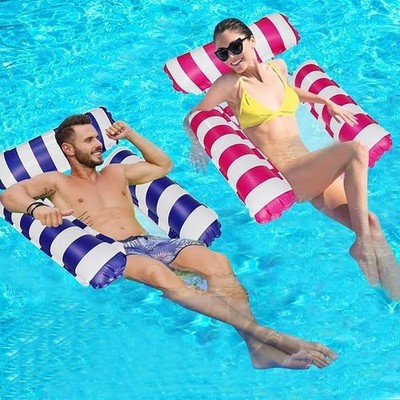 2 Pack Inflatable Pool Hammocks 4-In-1 with Mesh Bottom for Adults