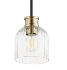Quorum International 310 Monarch 6"W Mini Pendant - Noir / Aged Brass