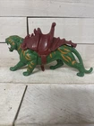 Vintage Mattel He-Man Green BATTLE CAT Action Figure + SADDLE Cringer