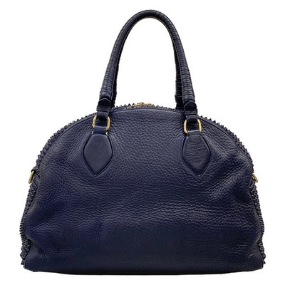 CHRISTIAN LOUBOUTIN panettone large Navy Leather Hardware Handbag