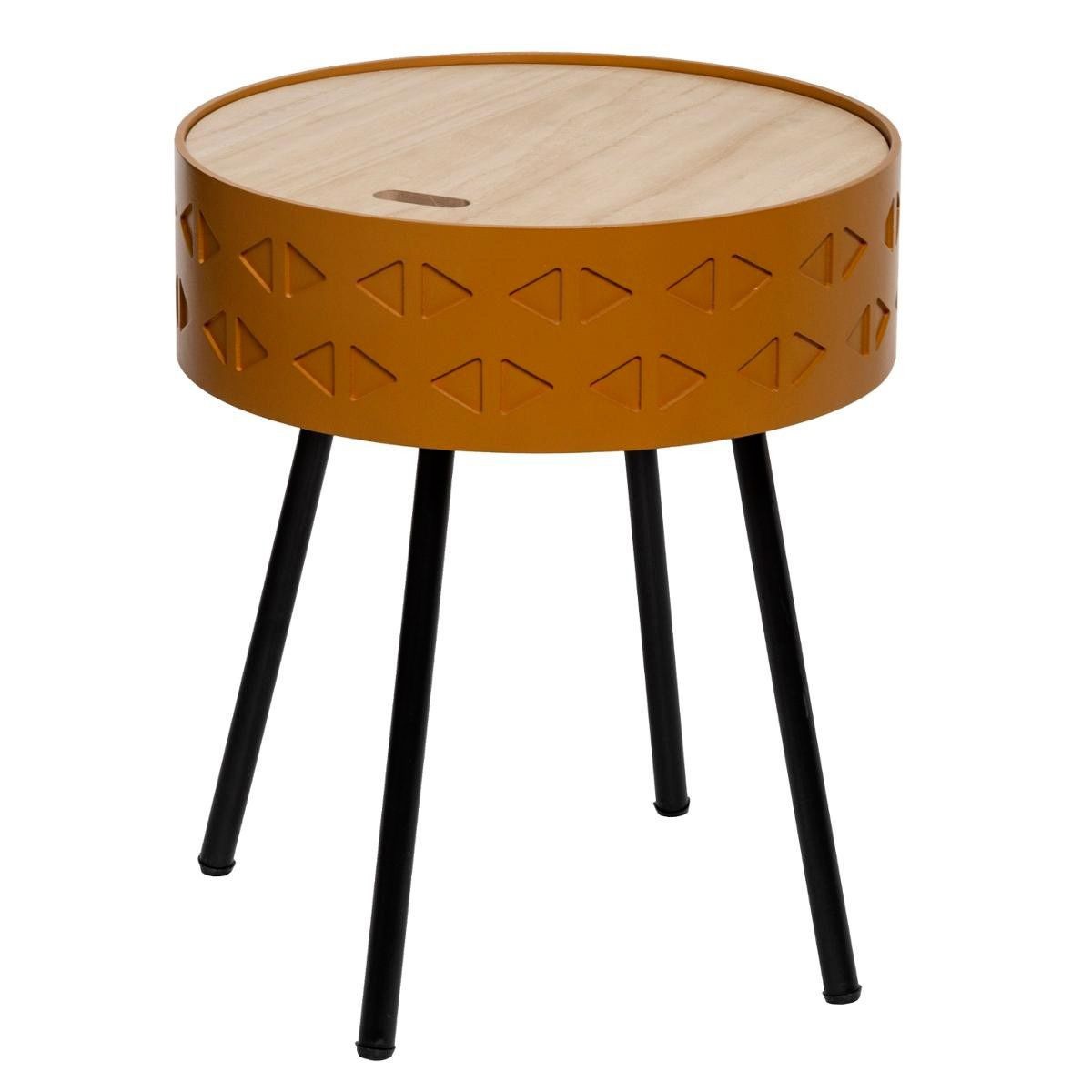 Table d'appoint en métal Shiro 45cm, meuble de rangement design et épuré