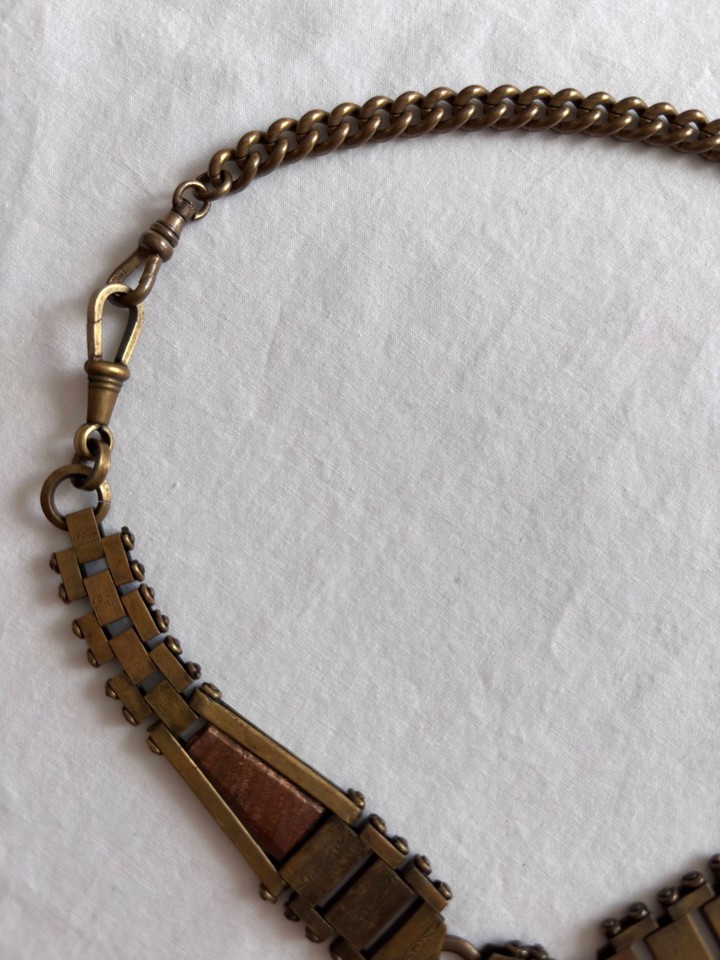 Upcycled Antique Inlay Necklace Victorian to Art Deco Assemblage Fancy ...