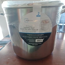 Mainstays Stainless Steel Stock Pot with Glass Lid, 20-Quart
