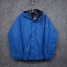 Columbia Titanium Rain Jacket Boys Youth 14 16 Blue Hooded Waterproof Outdoor