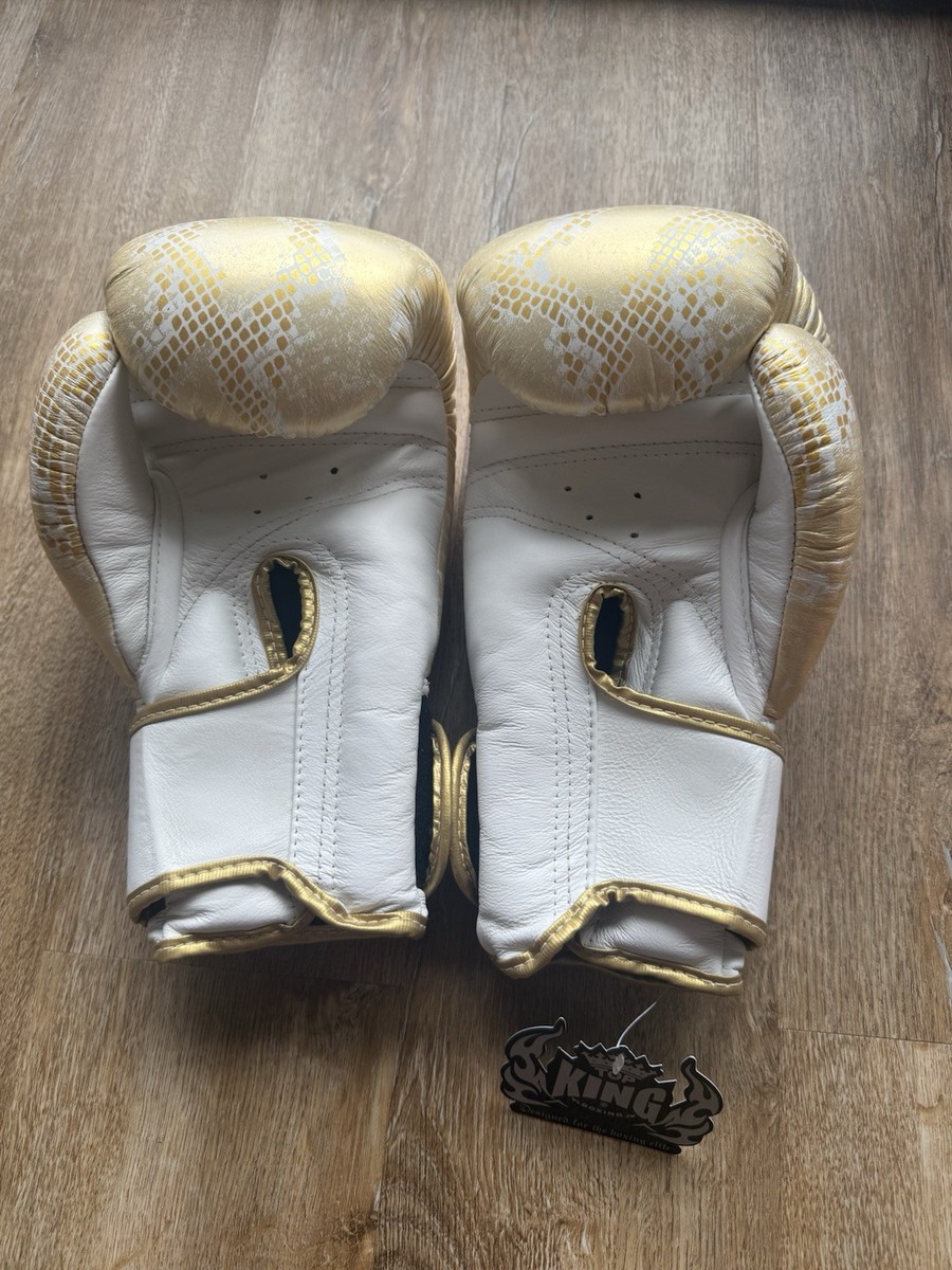TOPKING ボクシンググローブ ホワイト/ゴールド12oz TOP KING BOXING GLOVES 12 Oz TKB SNAKE “AIR
