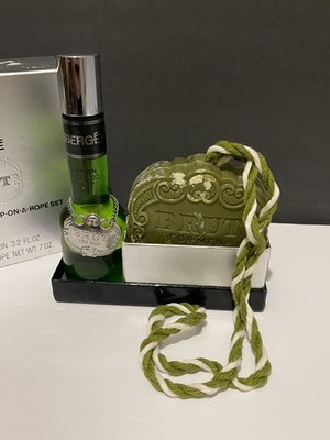 Vintage Brut Soap on a Rope Lotion Set In box New Green Faberge USA 3.2oz CA 7oz