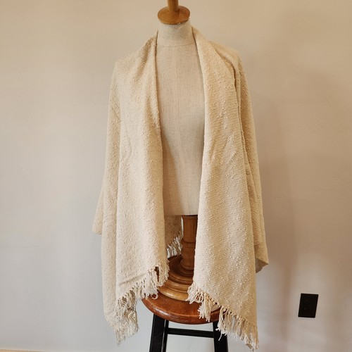 Handmade lvory Poncho - Campfire Cozy