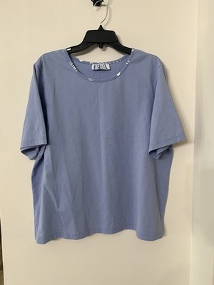 Vintage BFA Classica Women's Top Size 2X Made In USA Blue