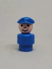 Vintage Fisher Price little people blue plastic mailman pilot police