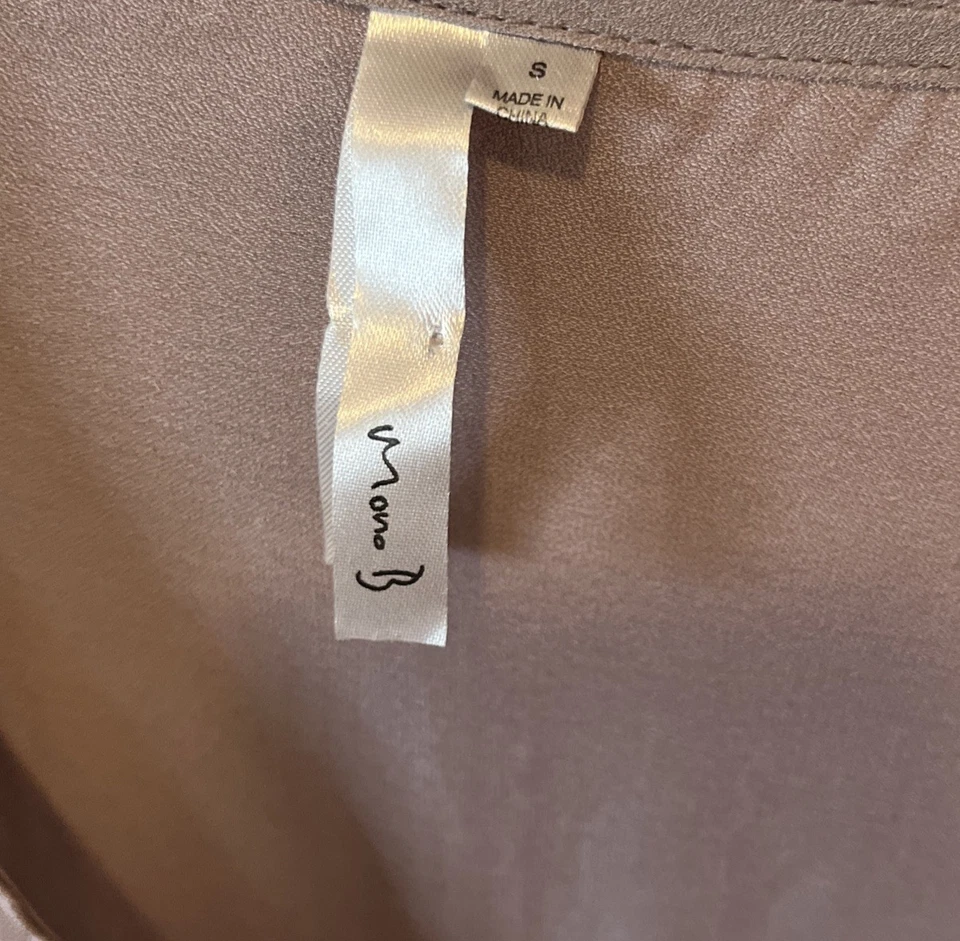 Mona B Top Mauve 小号透明衬衫长袖衬衫农民二手状况完好 j3 — 第 2/4 张图片