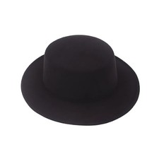 Fashion Wool Blend Fedora Hat Wide Brim Church Flat Top Derby Cap 22-23 inches