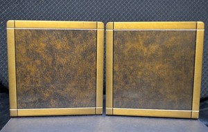 Set of Old Vintage SILVER CREST BRONZE Bookends, 300-91, Beautiful Burlwood look